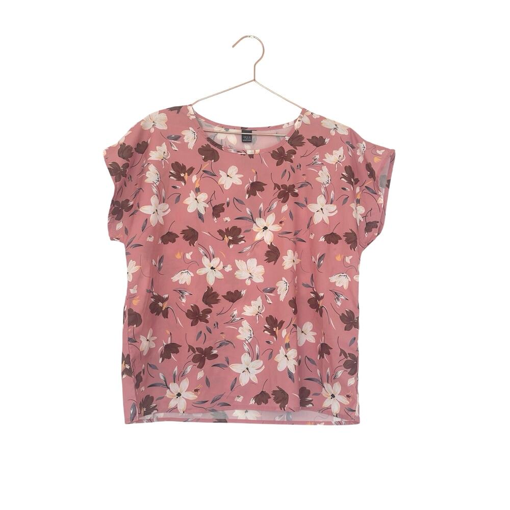 SHEIN boxy floral silky blouse size large
